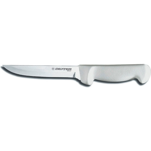 Dexter Russell 31615 - Wide Boning Knife, High Carbon Steel, Stamped, White Handle, 6&quot;L