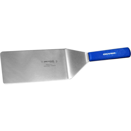 Dexter Russell 19733H - Steak Turner, High Heat, High Carbon Steel, Blue Handle, 8"L x 4"