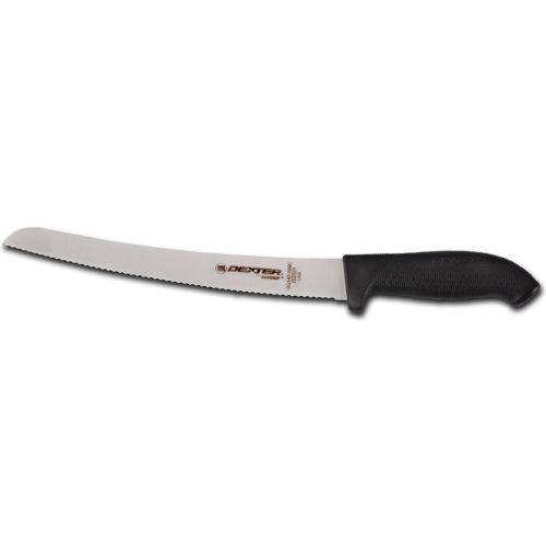 Dexter Russell 24383B - Scalloped Bread Knife, High Carbon Steel, Black Handle, 10"L