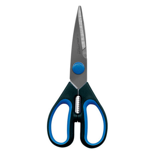 Dexter Russell 25353 - Poultry/Kitchen Shears, High Carbon Steel, Black/Blue Handle, 4"L