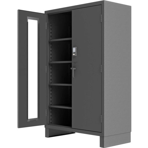 Durham Heavy Duty Access Control Cabinet with Electronic Lock 3703CXC-BLP4S-95 - 24&quot;W x 48&quot;D x 78&quot;H