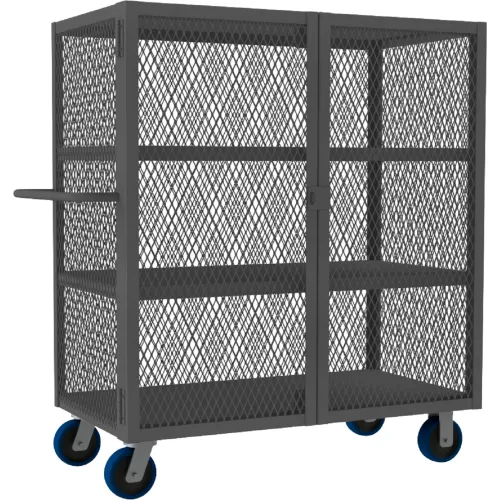 Durham Mfg.® Mesh Truck w/ 2 Fixed Shelves, Steel, 2000 lb. Cap