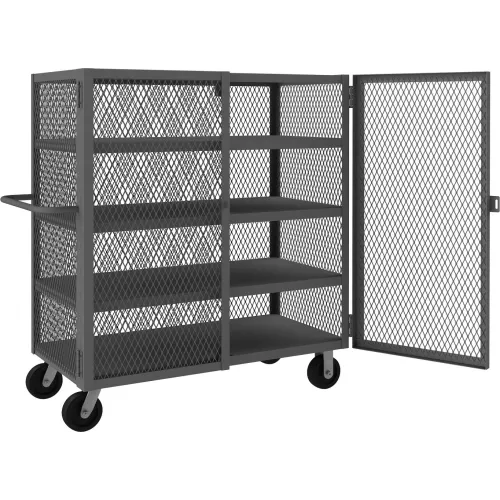 Durham Mfg® Mesh Truck W  3 Fixed Shelves, Steel, 2000 Lb. Cap., 54-1 2 