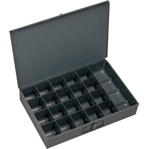 Durham Steel Scoop Compartment Box 204-95 - 21 Compartment, 13-3/8x9-1/4x2 - Pkg Qty 6