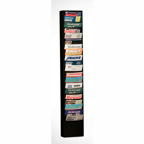 20 Pocket Vertical Literature Rack Black