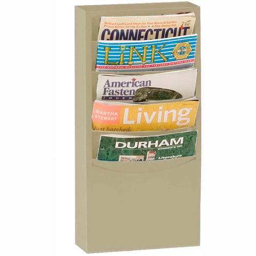 5 Pocket Vertical Literature Rack - Tan