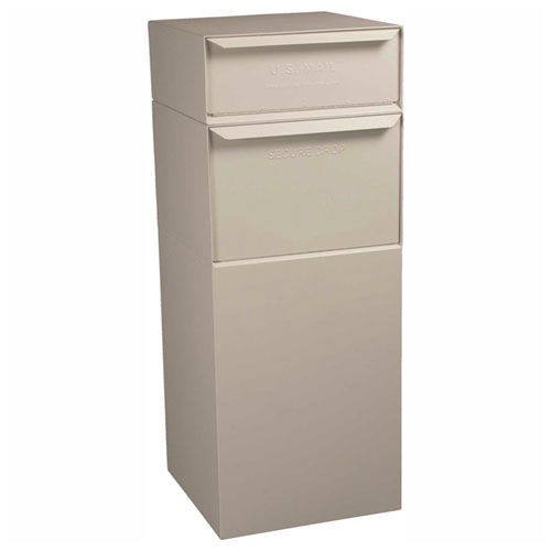 dVault Full Service Vault Mailbox and Parcel Drop DVCS0015 - USPS Approved - Rear Access - Sand