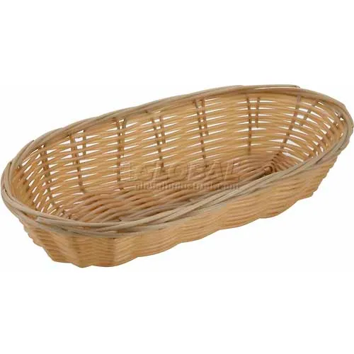 Woven Basket, Oblong, Poly, Natural (12 Dozen/Unit)