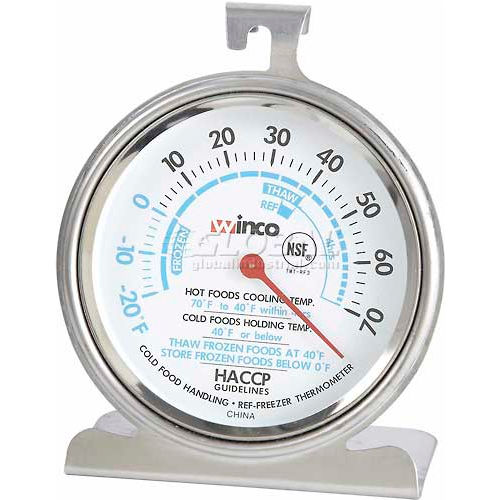 Winco TMT-RF3 Dial Refrigerator/Freezer Thermometer - Pkg Qty 12