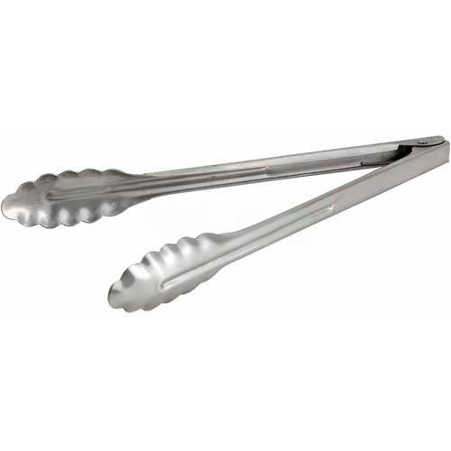 Winco UT-12HT Utility Tong Coiled Spring, Coiled Spring, 12&quot;L, Extra Heavyweight Stainless Steel - Pkg Qty 12