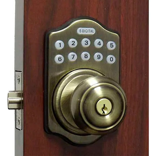 Lockey Electronic Digital Door Lock E930R Knob Lock, Antique Bronze