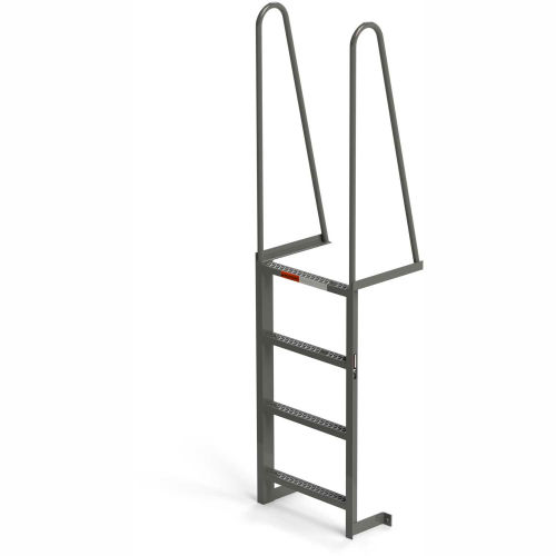 EGA Steel Walk Through Dock Ladder, 4 Step Gray - MDT4
