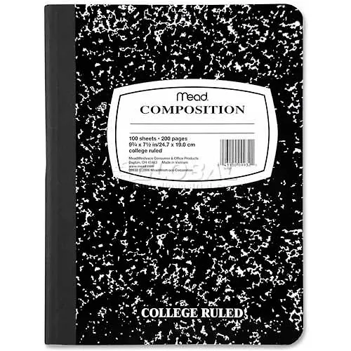 Mead® Composition Notebook, 71/2" x 93/4", College Ruled, 100 Sheets/Pad