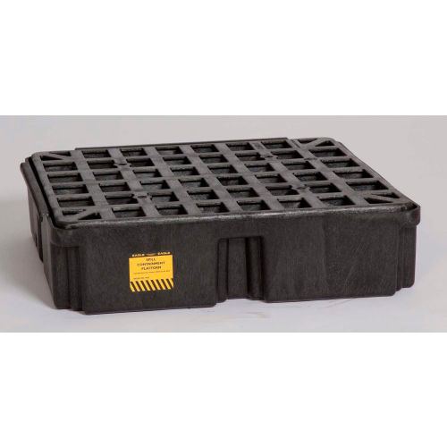 Eagle 1633B 1 Drum Modular Spill Containment Platform - Black no Drain