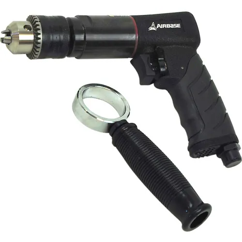 Global Industrial™ Right Angle Air Drill, Standard Keyed, 3/8 Chuck, 1800  RPM