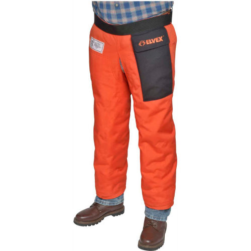 Elvex® ProChapsZ™ JE-9139Z, Wraparound Chainsaw Chaps, Orange, 39"L