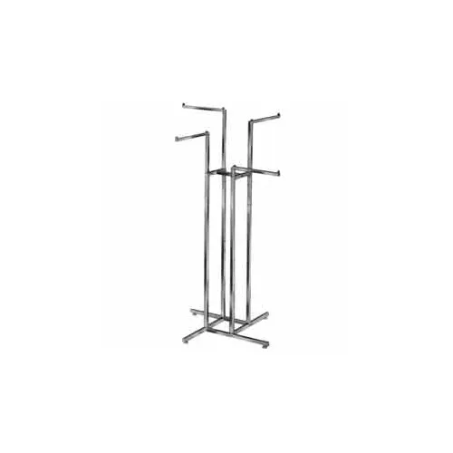 4-Way w/ 2 Straight and 2 Slant Arms (R12) Garment Rack - Square