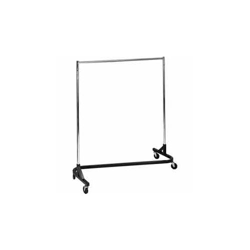 Economy Z-Rack - Square Tubing RZK/8- Chrome Upright & Hangrail - Black Base