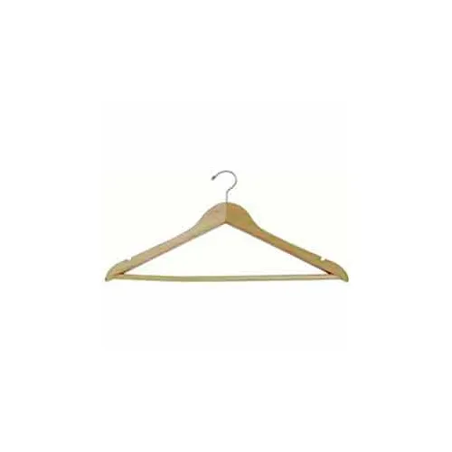 Econoco Commercial Wooden Hangers - Wishbone Style, 17", Matte Teak With Chrome Hook (Pack Of 100)