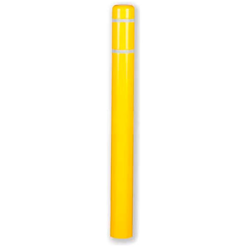 Post Guard&#174; Bollard Cover CL1385FASSY, 4-1/2&quot;Dia. X 52&quot;H, Yellow W/White Tape