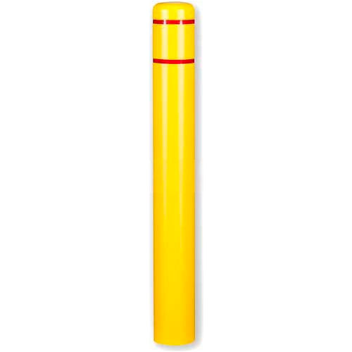 Post Guard&#174; Bollard Cover CL1386-A, 7&quot;Dia. X 60&quot;H, Yellow W/Red Tape