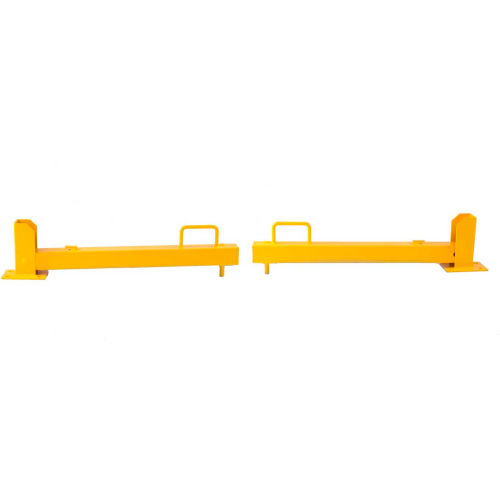 Folding Dock Door Guard, Protects Door Tracks & Pallets/Fork Lifts, 36"L Arm, Yellow