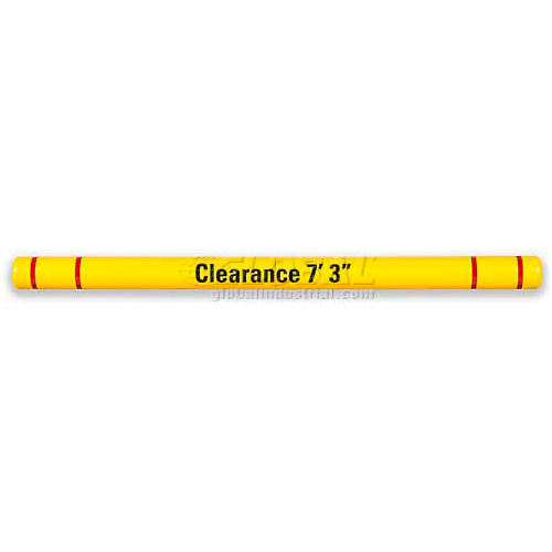 Height Guard&#8482; Clearance Bar HTGRD45120YW, 4-1/2&quot;Dia. X 120&quot;L, Yellow W/White Tape & Graphics