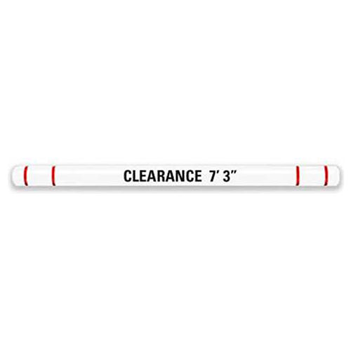 Height Guard&#153; Clearance Bar, 7&quot;D x 120&quot;L, White w/Red Tape, Graphics, HTGRD7120WR