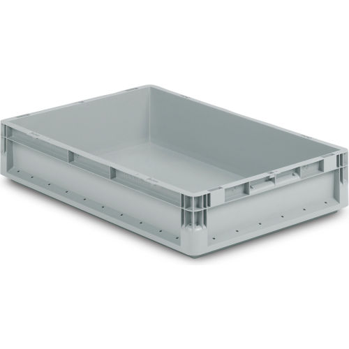 Schaefer Straight Wall Stacking Container ELB6120.GY1 - 26-5/8&quot;L x 15-11/16&quot;W x 4-11/16&quot;H - Pkg Qty 10