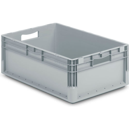 Schaefer Straight Wall Stacking Container ELB6220.GY1 - 23-5/8&quot;L x 15-11/16&quot;W x 8-11/16&quot;H - Pkg Qty 6