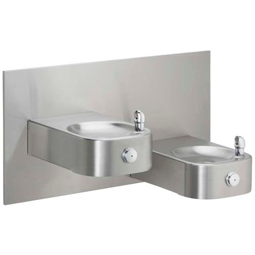 Elkay® 2 Station Wall Mount Drinking Fountain w/ VR Bubbler & Cane ...