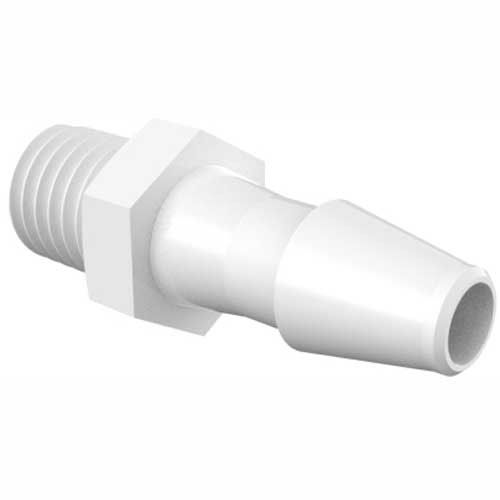 Eldon James 1/4-28 UNF to 1/8" Barbed Adapter, High Density Polyethylene