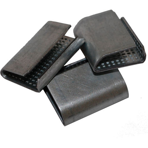 Encore Packaging Snap On Serrated Polyester Strapping Seals, 3/4" Strap Width, Silver, Pack of 1000