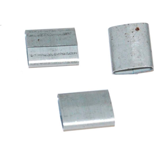 Encore Packaging Overlap Push Type Steel Strapping Seals, 1/2" Strap Width, Silver, Pack of 2500