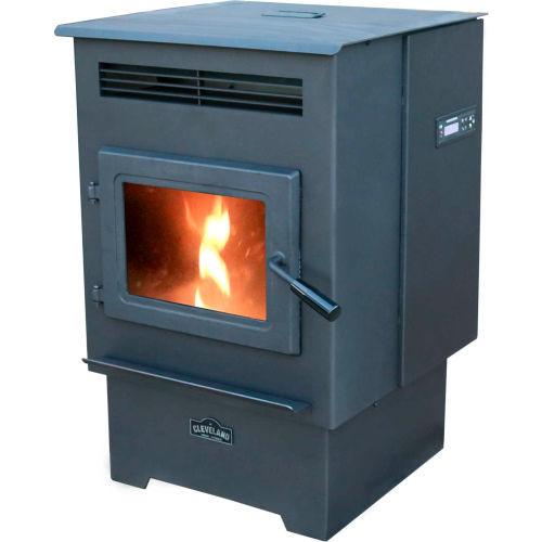 Cleveland Iron Works Pellet Stove Heater 34000 BTU With 60 Lb. Hopper