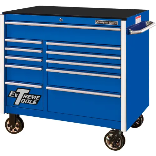 Extreme Tools RX412511RCBL Professional 41-1/2W x 25D x 40-1/2H 11  Drawer Blue Roller Cabinet