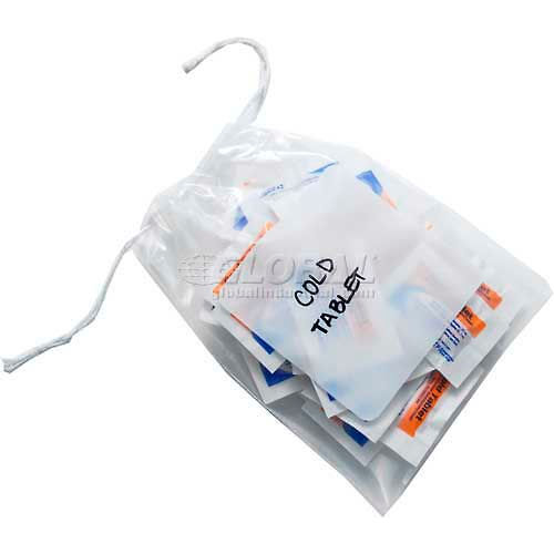 Pull Tite Drawstring Bags, 12"W x 18"L, 1.5 Mil, Clear, 1000/Pack