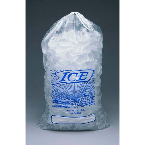 Printed Drawstring Metallocene Ice Bags, 12"W x 19"L, 1.35 Mil, 500/Pack