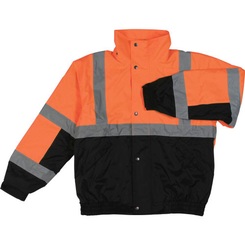 Aware Wear&#174; Winter Wear ANSI Class 2 Bomber Jacket, 61606 - Orange/Black, Size 3XL