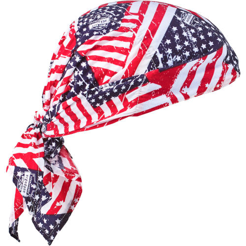 Ergodyne Chill-Its&#174; Evap. Cooling Triangle Hat w/ Built-In Cooling Towel, Stars&Stripes,12581 - Pkg Qty 6