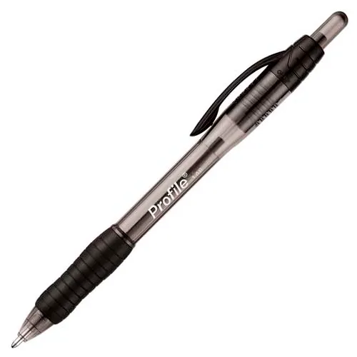 Paper Mate® Profile Retractable Ballpoint Pen, 1.4mm, Black Barrel/Ink -  Pkg Qty 12