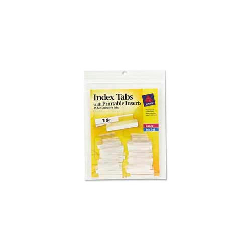 Avery® SelfAdhesive Index Tabs with Printable Inserts, 1" Width, Clear