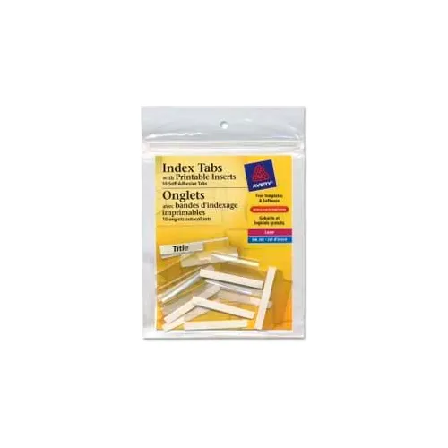 Avery® Self-Adhesive Index Tabs with Printable Inserts, 1-1/2" Width ...