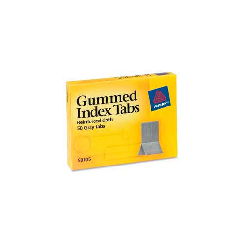 Avery® Gummed Index Tabs, 7/16" x 13/16", Gray, 50 Tabs/Pack