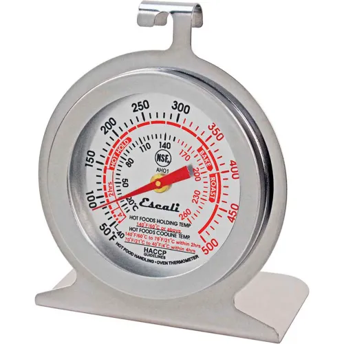 Escali AHO1 Durable Stainless Steel Oven Thermometer, Oven Safe with Stand  or Hang, HACCP Guidelines, and NSF Certified Silver