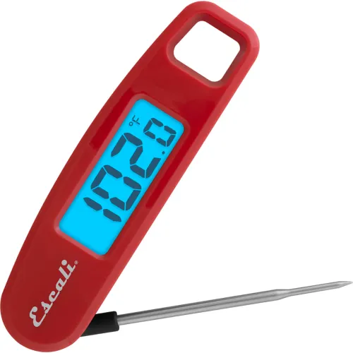 Escali Compact Portable Meat Candy Folding Digital Thermometer, Backlit Display Easy to Storage with Magnet, Red