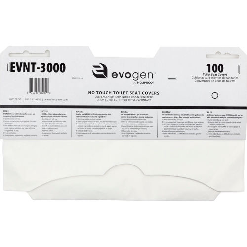 Hospeco® Evogen® EVNT Toilet Seat Cover 100 Sheets/Pack, 30 Packs/Case
