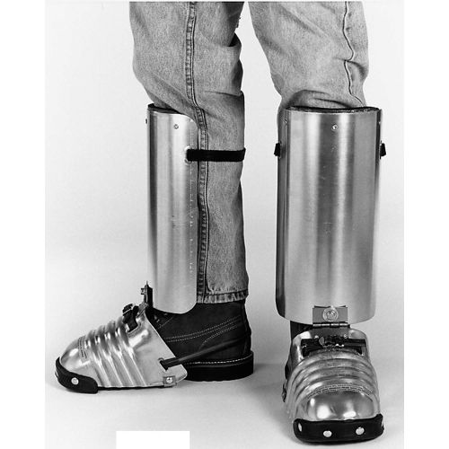 Ellwood Safety Men's Foot-Shin Guards, Rubber Toe Clip, Leather Strap, 5&quot;W, Standard, 1 Pair
