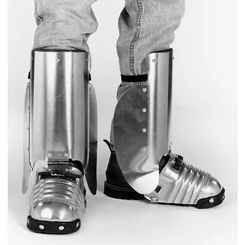 Ellwood Safety Foot-Shin Guards W/Side Shield, Steel Toe Clip, Rubber  Strap, 5-1/2