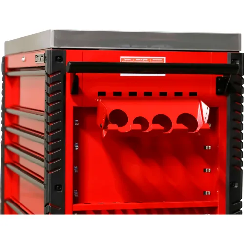 41 6-Drawers Tool Cart with Pry Bar Holders and Stainless Steel Slide Top